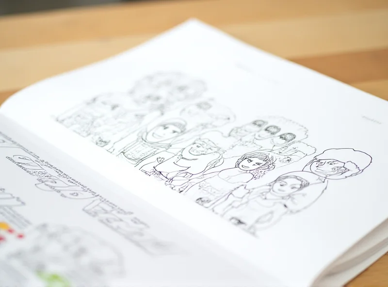 A coloring book page depicting different types of families.