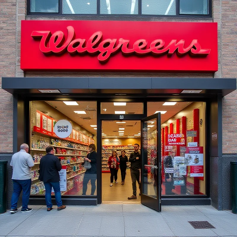 Walgreens storefront with deals advertised
