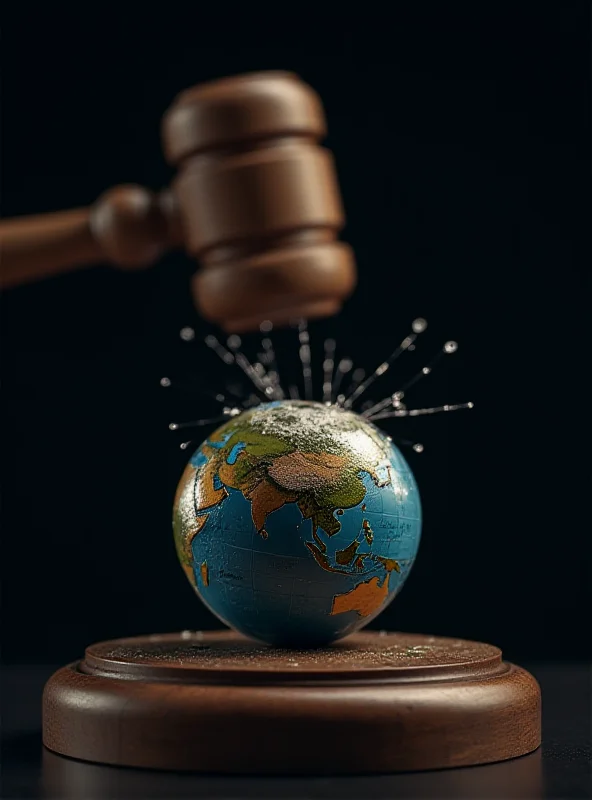 A gavel striking down on a globe, symbolizing legal challenges to environmental regulations.