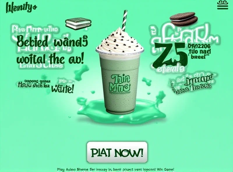 Wendy's Thin Mints Frosty Adventure game advertisement featuring a Frosty and Thin Mints.