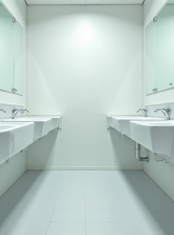 Empty space where a mirror used to hang in a school restroom, symbolizing the school's attempt to reduce student loitering.
