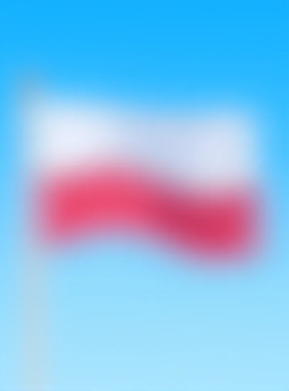 South Korean and Polish flags waving side by side