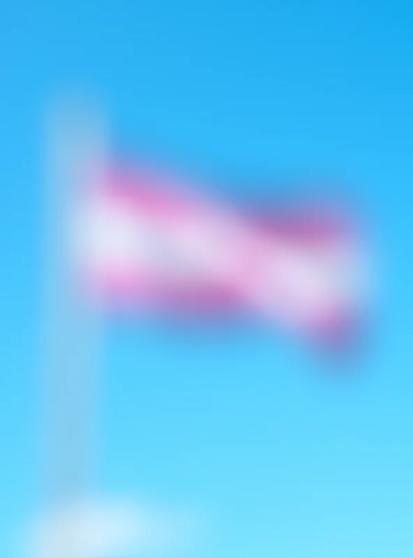 Transgender flag waving in the wind