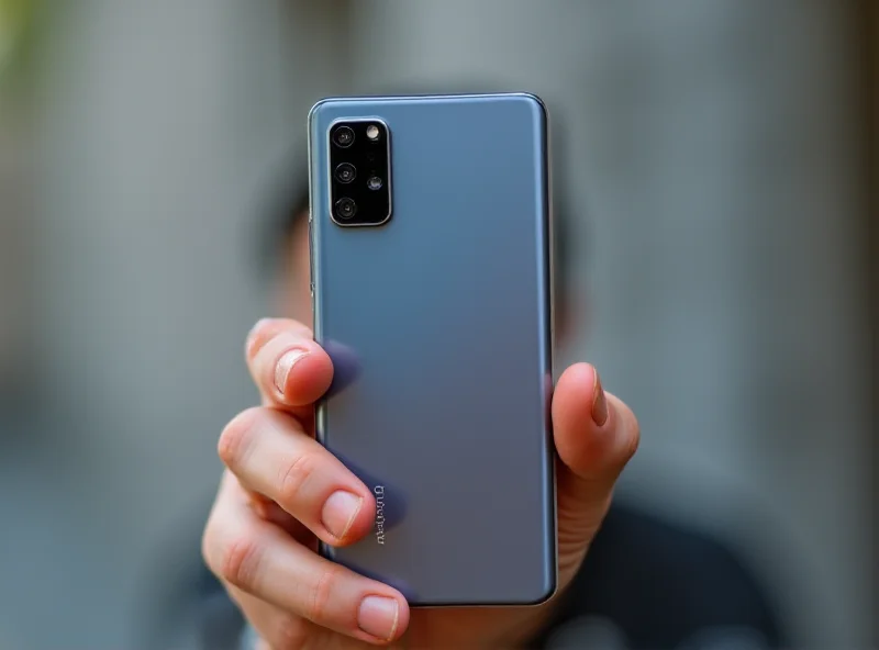 A person holding a Xiaomi 15 Ultra smartphone, showcasing its sleek design and advanced camera system. The background is blurred, highlighting the phone as the focal point.