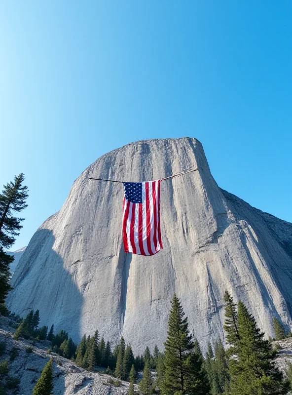 Upside-down American flag on El Capitan