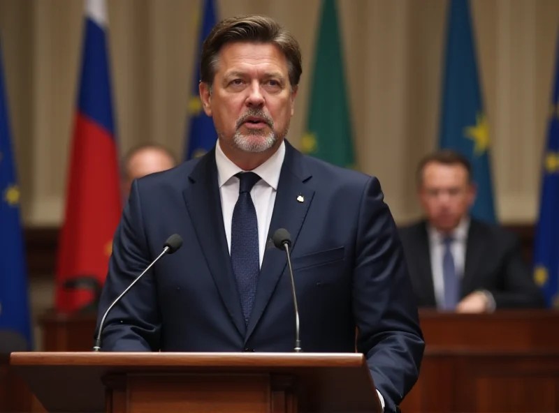 Volodymyr Zelensky addressing European leaders.