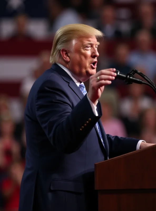 Image of Donald Trump speaking at a rally.