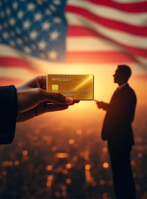 Conceptual image of a 'Gold Card' being offered to a wealthy individual, symbolizing Trump's plan to attract rich people to the US.