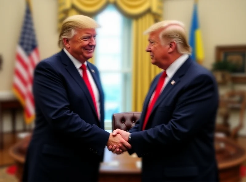 Donald Trump and Volodymyr Zelenskyy meeting at the White House.